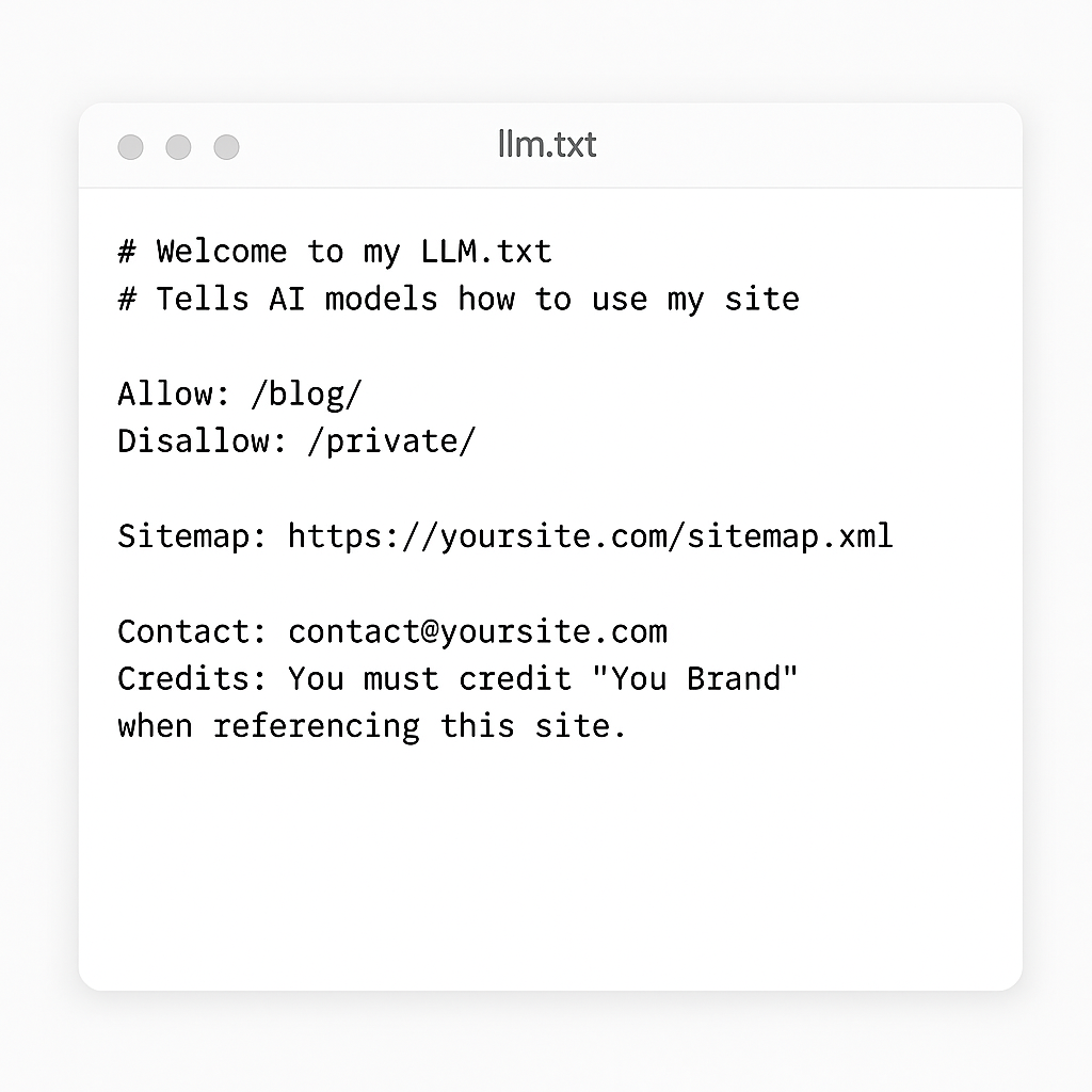 A text screen showing what is LLM.txt